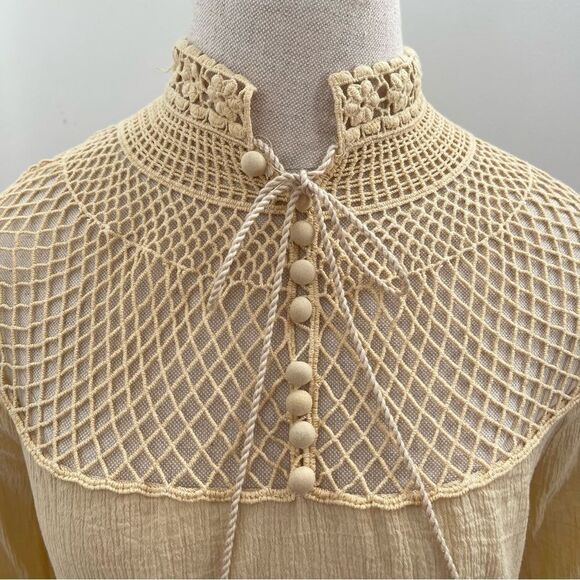 Free People On the Island Crochet Linen-Feel Top S 🌿✨ - Picture 4 of 16